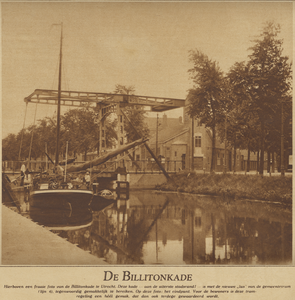 83599 Gezicht op de Ouderijnbrug te Utrecht, uit het zuidwesten. Rechts de Billitonkade en op de achtergrond de ...